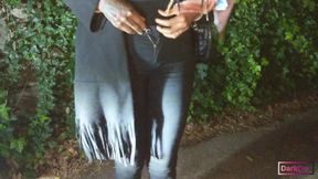 The kinky slut queen &quot;Dark Dea&quot; in peeing outdoor compilation