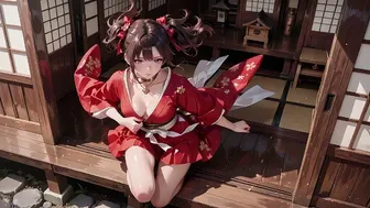 Shrine Encounter with Red and Black Miko