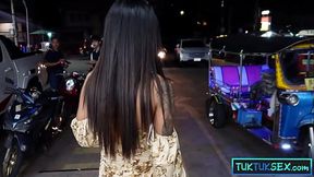 Cute big fake tits Thai teen picked up and hello kitty with her pussy