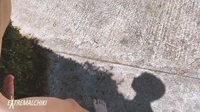 Street wanking twink