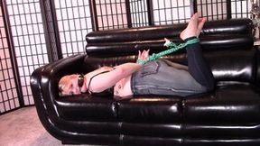 Astrid- Jeans, Barefoot, Hogtied, Gagged