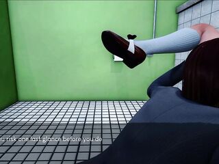 Oral job-job at the washroom 3D game