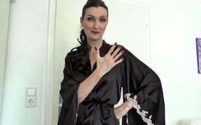 JOI and CEI Clip Red Fingernails Hand Fetish Silk Kimono