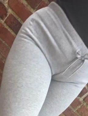 Public Pee Desperation In Tight Grey Pants Stuck Down Alleyway