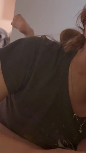 Redhead Giving a Sloppy Toppy to Daddy