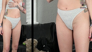 Jazmin🪻 gets a 👕casual lingerie👙 set to try-on and model💃🏻