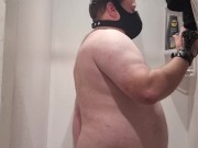 NZ Kiwi Kinky Bear gets fucked in shower with long dildo & fucks blue alien pussy-Short and sped up