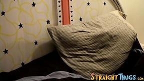 ”Straight inked dude smokes cigars while jacking off”