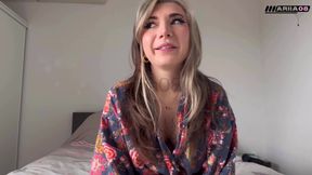 Petite French Goth Test a Double Ass and Pussy Dildo