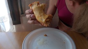 Eating a pie with protein and cum - a food fetish
