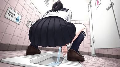 Office Lady Gets Drenched in Golden Rain While Wearing Sailor Uniform