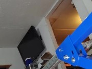 Day 31 cage check and pushup challenge while riding a dildo