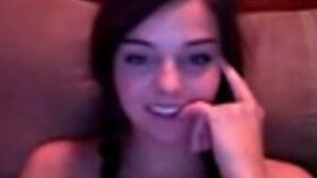 Marvelous brunette teen cutie masturbates on webcam