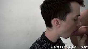 Twink Alex Meyer watches stepdad Bill Farnsworth shoot a thick cumshot