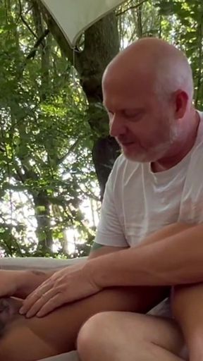 Visit to Vegetable Garden Turns Into Fucking in the Garden and Big Cumshot