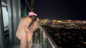 3 trans hotties railed on vegas balcony highrise