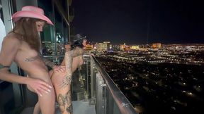 3 trans hotties railed on vegas balcony highrise