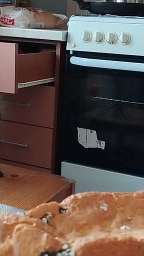 Spectacular moment from &quot;Hot mom prepares naked food in the kitchen. Amateur wife with hairy pussy, big tits, big ass.&quot;