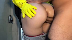 The hotel maid catches me and decides to help instead