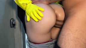 The hotel maid catches me and decides to help instead