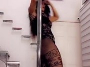 Esperanza gomez enjoys  alittle pole dancing