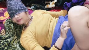 Newly married bride has sex with her husband , close up of hard fucking in missionary position