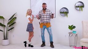 Emma Rosie gets her tiny pussy fucked hard by big daddy