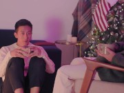 Asian College boys flip fuck at Christmas dinner