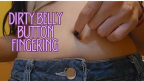 Belly button fingering with sand on it and long nails