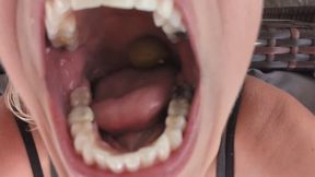 Olive You! Swallow open mouth and belly