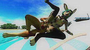 Doggy And Bunny At The Beach [second Life]