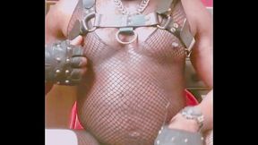 Part 1:Muscle Dad Fishnet Bodysuit Nippleplay