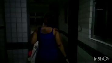 Ruiva casada fode com seu vizinho no elevador e leva gozada na boca