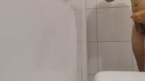 Hairy Boy in the Bathroom Masturbating Hard.