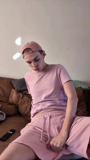 Twink Cumming on His Couch