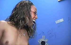Black girl sucking their first white cock in gloryhole 15
