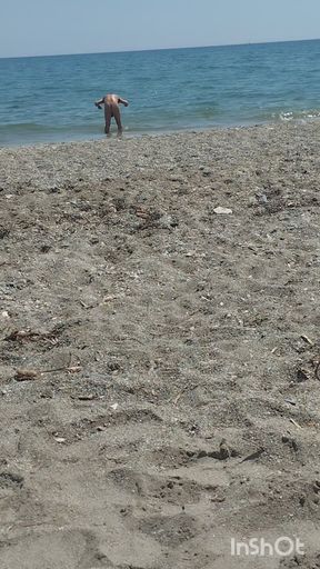 On the Beach Naked Enjoying