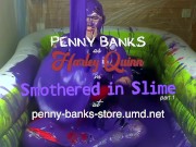 Chubby Harley Quinn with huge tits tied and slimed! Gunge bondage