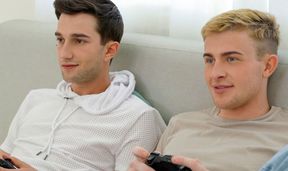 Two Cute Twink Boy Step Brothers Have Sex During Video Game