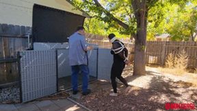 Minx tied and left in the shed (MP4 Format)