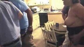 Mature Brunette MILF Sucks Big Cocks and Gets Drenched