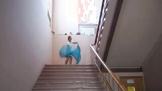 Dance on hotel staircase