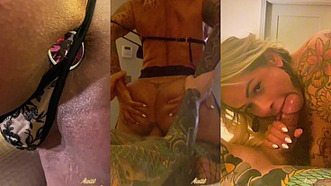 Duas pessoas tatuadas, extremamente excitadas. Vídeo completo! Maitê Hedonê. Um boquete incrível e muita rola no cu.