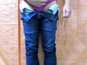 Japanese Twink Boy Jerks Off in Tight Jeans