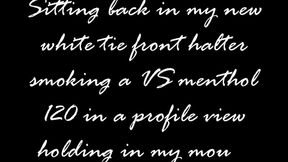 Close up profile holding a VS 120 in my mouth