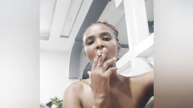 Village babe first time smoking