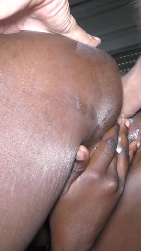 Virgin Teen Pussy with Hymen Spdomized by a Big White Cock in the Ass