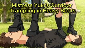 Mistress Yuki Tramples Her Human Doormat in the Grass | Outdoor Trampling