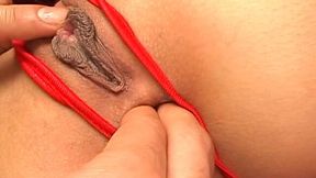 Skinny Japanese hussy Kaede gets her pussy and asshole finger fucked