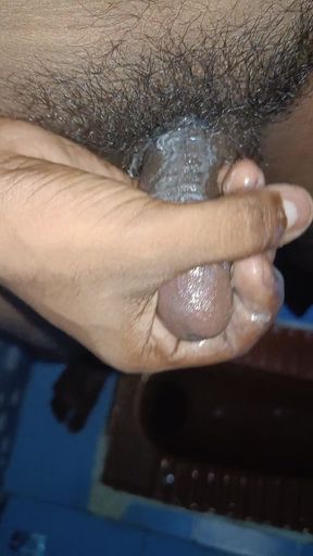 Masturbation in Bathroom Sperm Out